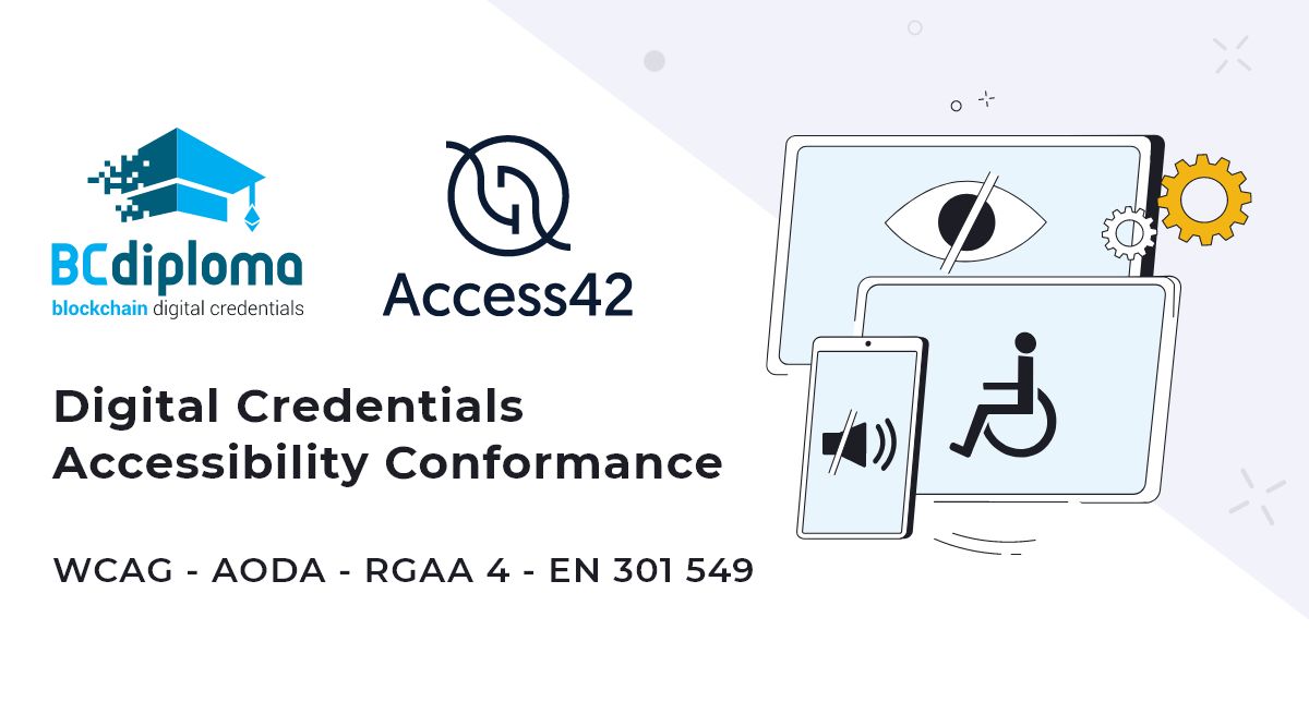 🌐 #DigitalCredentials #Accessible! With our partners at Access42, BCdiploma is thrilled to take a giant leap towards enhancing #accessibility in digital education. We are excited to announce our alignment with major accessibility standards—WCAG, AODA, RGAA 4, and EN 301 549.