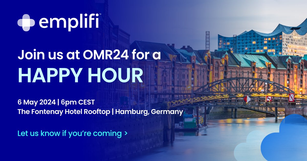 Attending #OMR24 in Hamburg, Germany? Join the Emplifi team on May 6th for a rooftop happy hour! Save your spot 🌆➡️ bit.ly/4dk5MGF #OMR #OMR2024