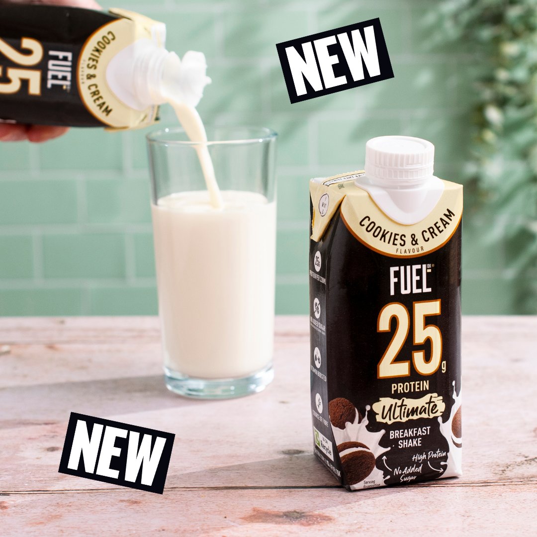 Your new morning fuel 🚀 Cookies & Cream Ultimate Breakfast Shake 😏 25g protein per serving, no added sugar and a source of fibre 🤝 Available now in selected ASDA stores, subject to availability
