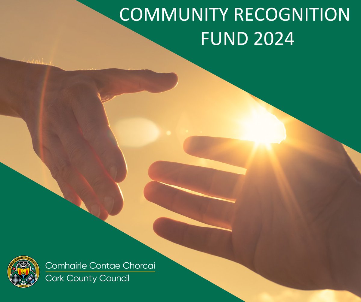 📣 Expressions of Interest are open for our Community Recognition Fund 2024! 📅 Expression of Interest forms must be submitted online by 5:00 on Wed 15th May 2024. ➡️ For more details and to apply, please visit our website: corkcoco.ie/en/news/cork-c… #CommunityRecognitionFund