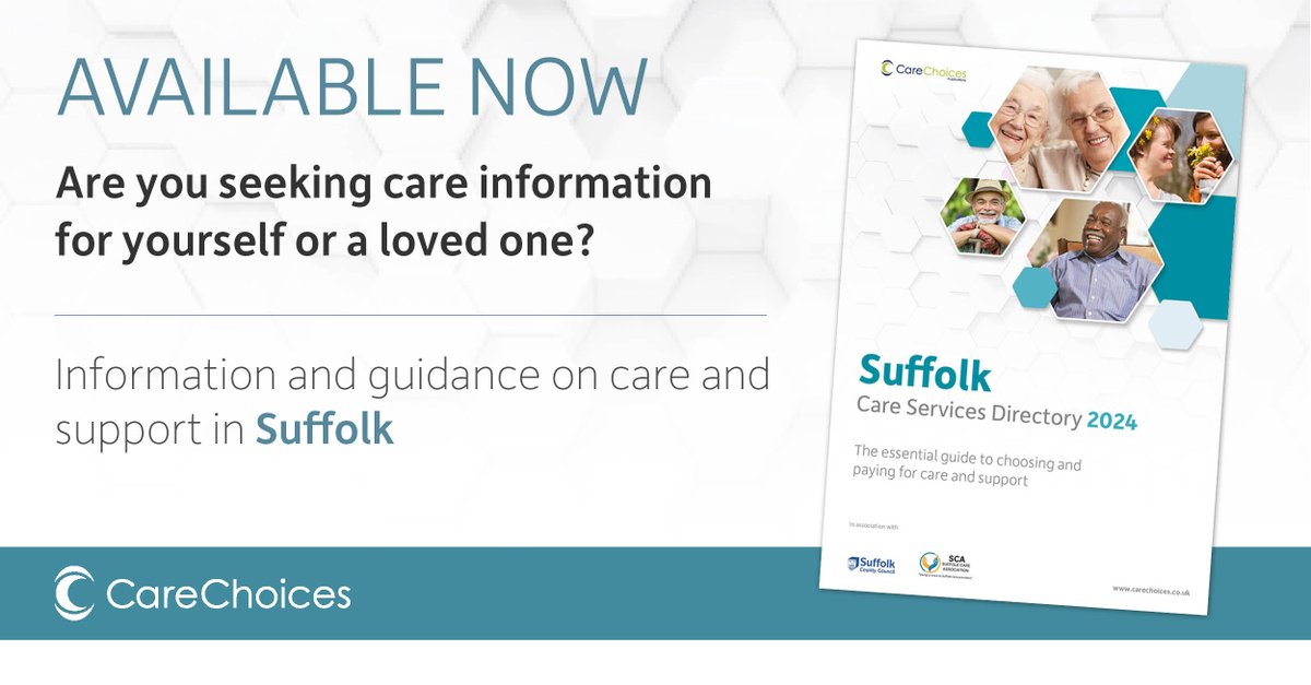 The Suffolk Care Services Directory contains information on staying independent at home, accessing #CareServices and more. This comprehensive #care directory also lists all #CareProviders registered with #CQC in #Suffolk. carechoices.co.uk/publication/su…