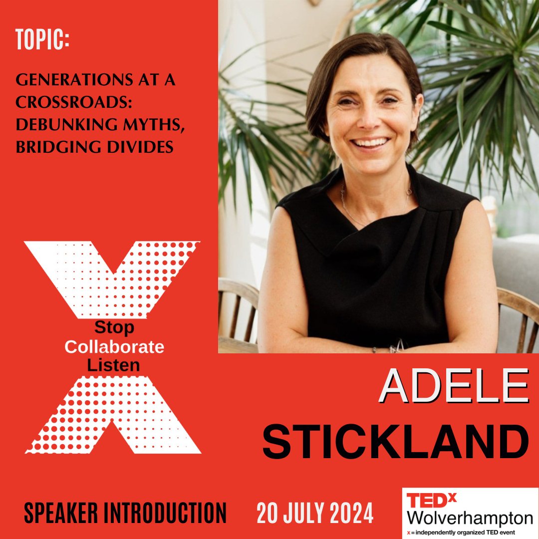 Speaker: Adele Strickland
Topic: Generations at a Crossroads: Debunking Myths, Bridging Divides

#StopListenCollaborate #TEDxWolverhampton #TEDx2024 #TEDTalk #TEDx #Wolverhampton #TEDxSpeaker #IdeasWorthSpreading #WestMidlands