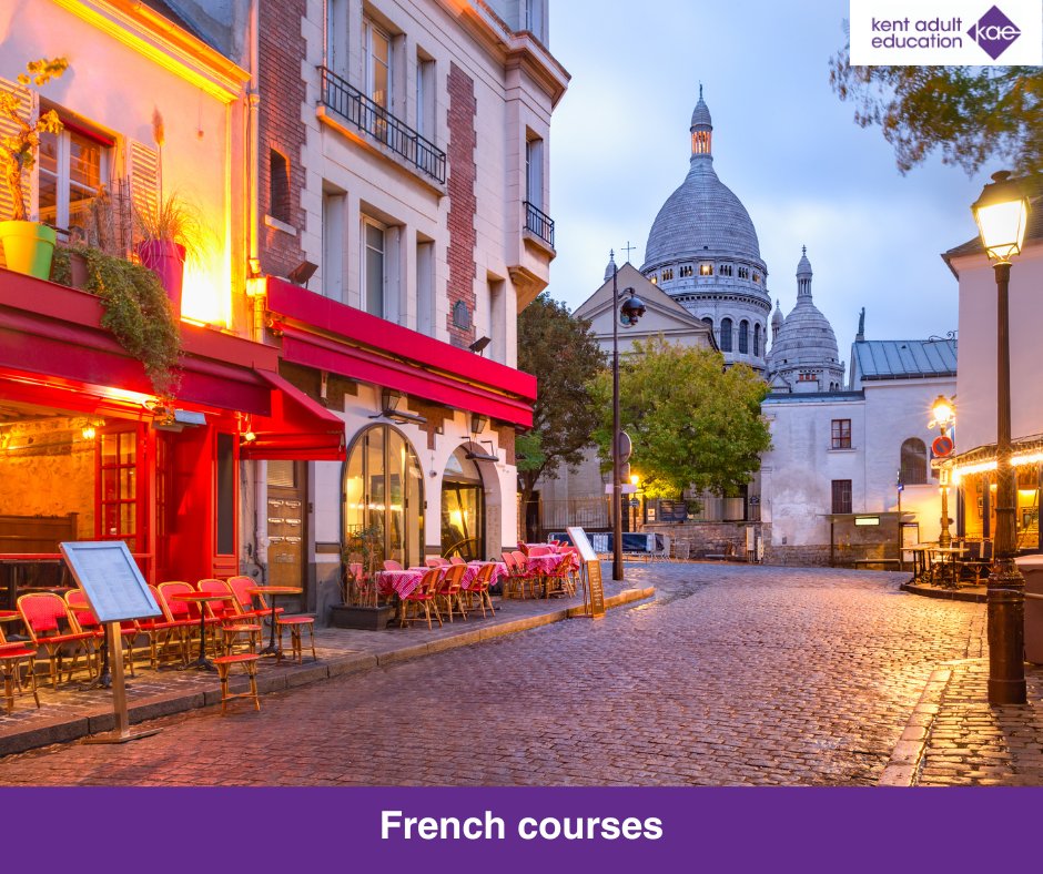 Start learning French with KAE and benefit from improving your fluency and accuracy with conversation-based exercises with your peers. Find out more about our French courses here: ow.ly/Ar8B50Rm624 #Kent #AdultEd #AdultEducation #LearnFrench