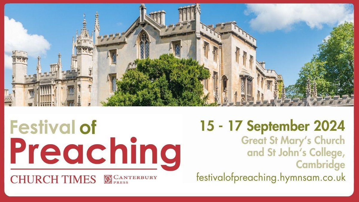 The Festival of Preaching is moving to the beautiful city of Cambridge Browse our sparkling programme at: festivalofpreaching.hymnsam.co.uk Early bird tickets are available for a limited time #festivalofpreaching @GreatStMarys @paulargooder @malcolmguite @CanonOakley @ReverendAlly