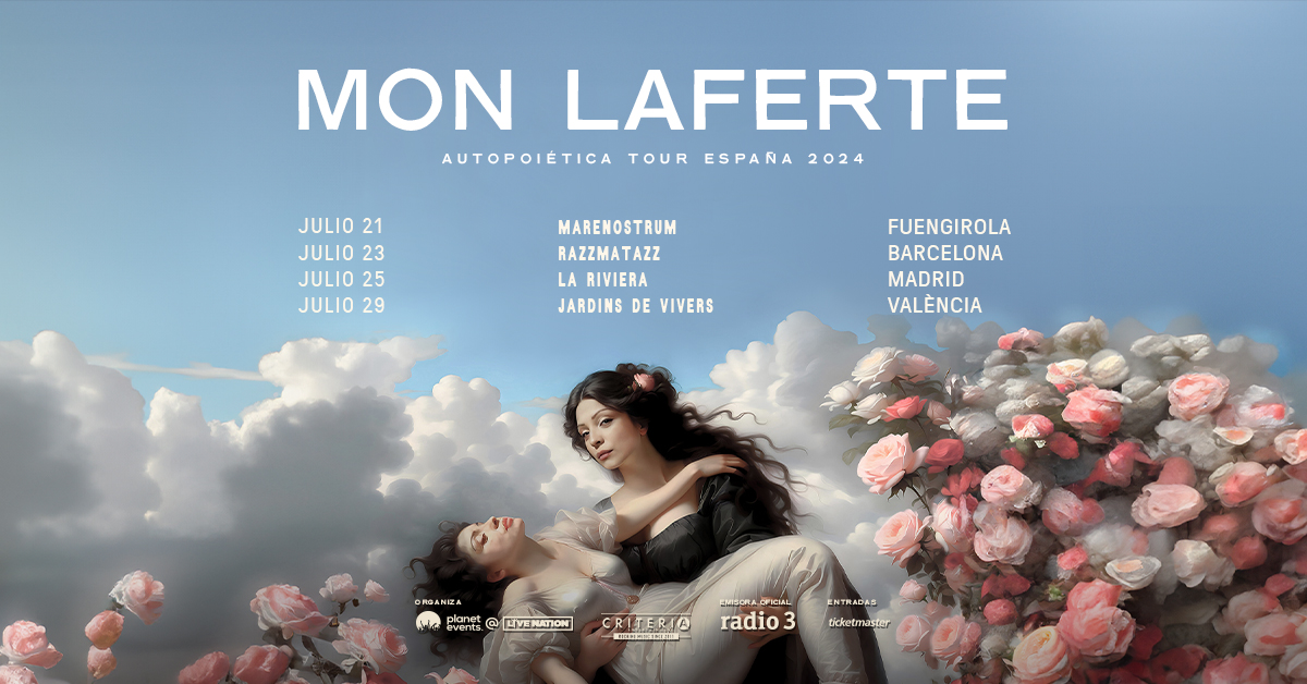 🌹 @monlaferte en concierto! La artista multidisciplinar estará presentando #AutopoiéticaTour y ya puedes conseguir tus entradas 🙌 🔹21/07 Fuengirola 🔹23/07 Barcelona 🔹25/07 Madrid 🔹29/7 Valencia ¡Entradas aquí! 🎫👉 bit.ly/3xYQZ3W