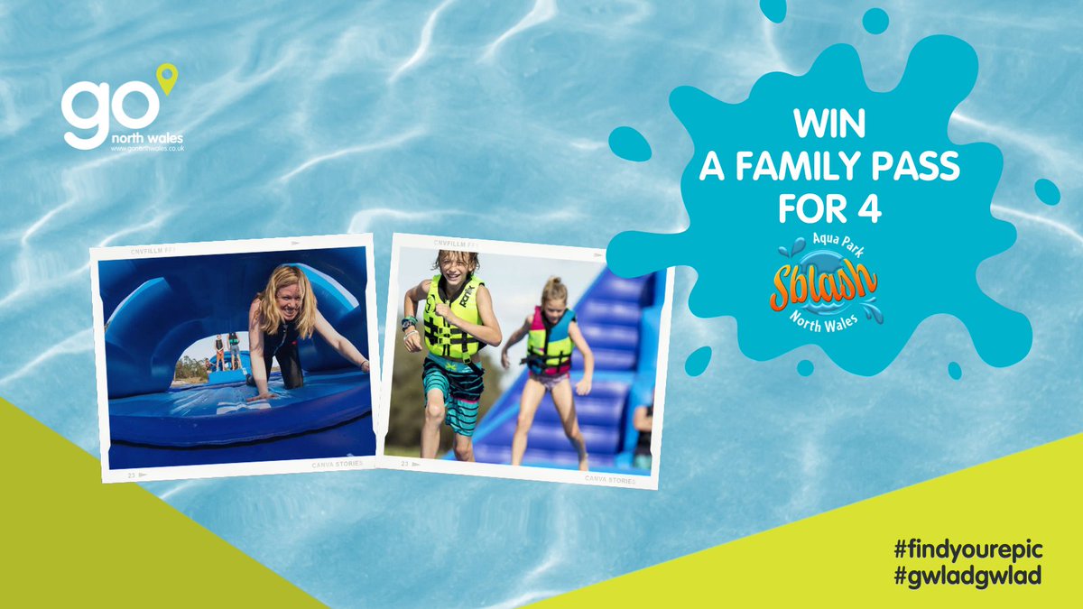 💦 It’s COMPETITION TIME, and we're making a SBLASH! Enter now and keep your fingers crossed🤞 ow.ly/7sbu50RsFJn. #NorthWales #VisitNorthWales #DiscoverNorthWales #ExploreNorthWales #NorthWalesBusiness #GoNorthWales #NorthWalesTourism #findyourepic #SblashAquaPark