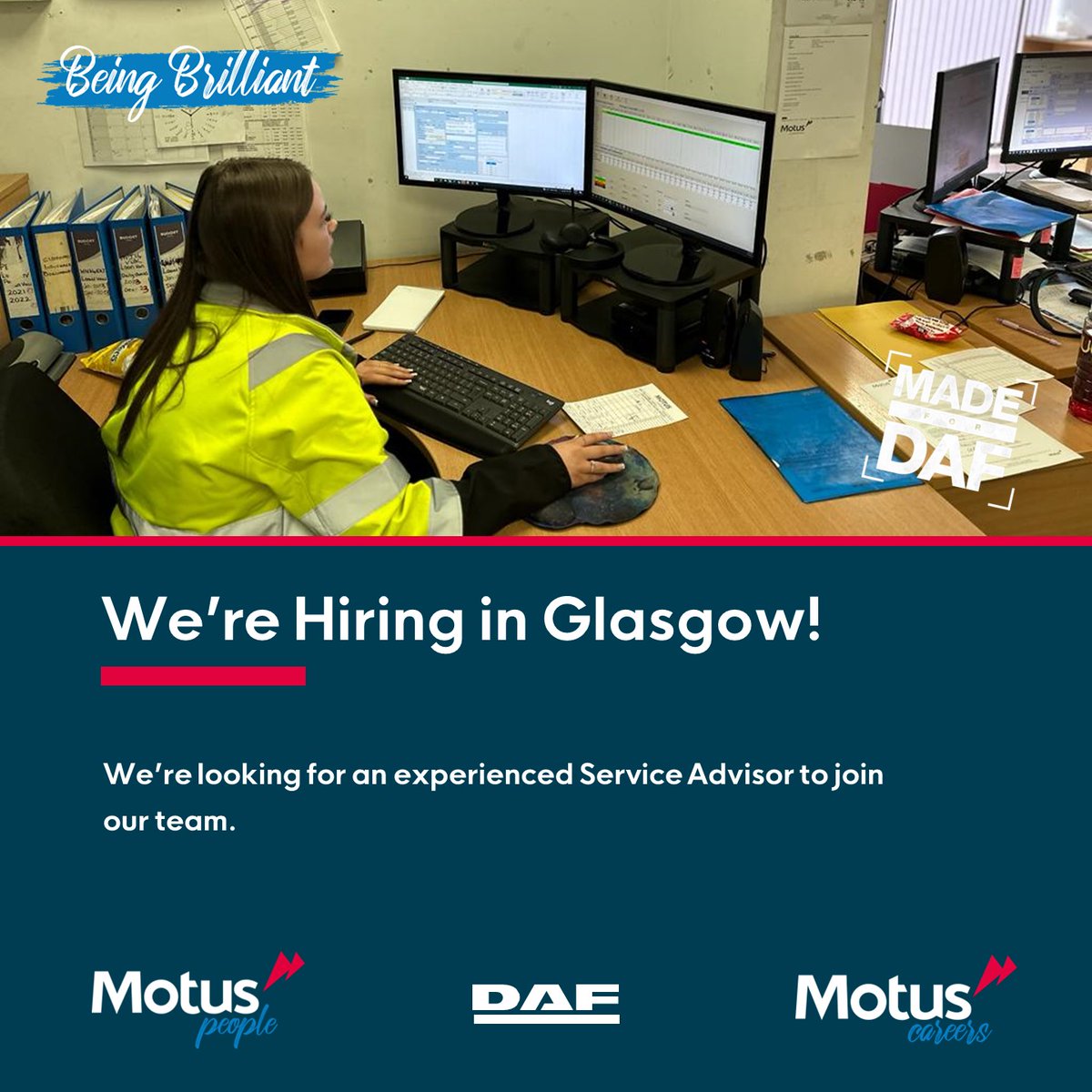 ⭐We're looking for an experienced Service Advisor in Glasgow!⭐ To apply, text MOTUS GLA to 66777 Or email your CV to recruitment@motuscommercials.co.uk Find out more➡️ loom.ly/Fa-5nsU #Jobs #JobSearch #Hiring #Vacancy #Careers #MotusPeople #MotusCommercials