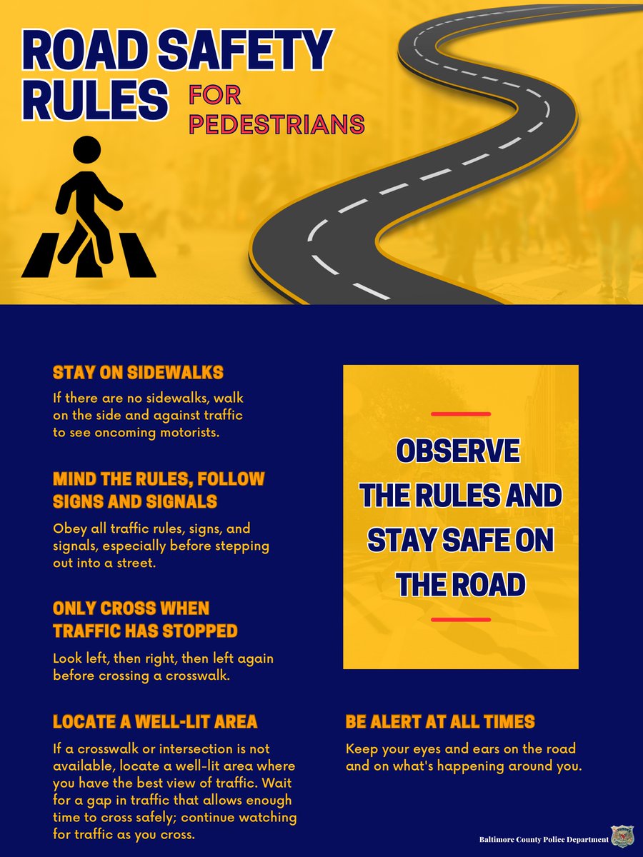 #BCoPD reminds motorists to look out for pedestrians everywhere, at all times. Its also important to use extra caution when driving in hard-to-see conditions, such as nighttime. Learn more safety tips at: ow.ly/G5Zs50RuanT