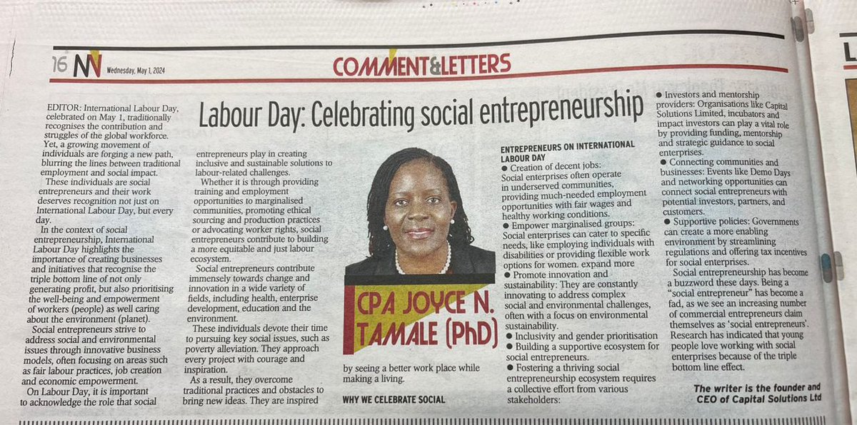 Missed our #LabourDay article? We shine a light on Social Entrepreneurs! These changemakers tackle social issues with innovative businesses, focusing on fair labor, jobs & empowerment. Full article : capitalsolutionsug.com/celebrating-so…