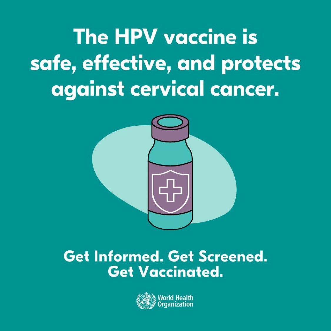 The HPV #vaccine is safe, effective and protects against cervical cancer.

#GetInformed
#GetScreened
#GetVaccinated