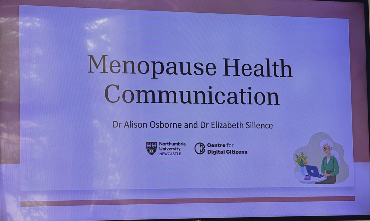 This week’s PaCT Lab presentation was by <a href="/AlisonKOsborne/">Dr Alison Osborne</a> &amp; <a href="/beehivewife/">Liz Sillence</a>. Alison and Liz presented their research around the use of technologies for seeking menopause information. Really interesting work being conducted during this <a href="/digi_citizens/">Centre for Digital Citizens</a> project at <a href="/NorthumbriaPsy/">Northumbria Psy</a> 👏🏼