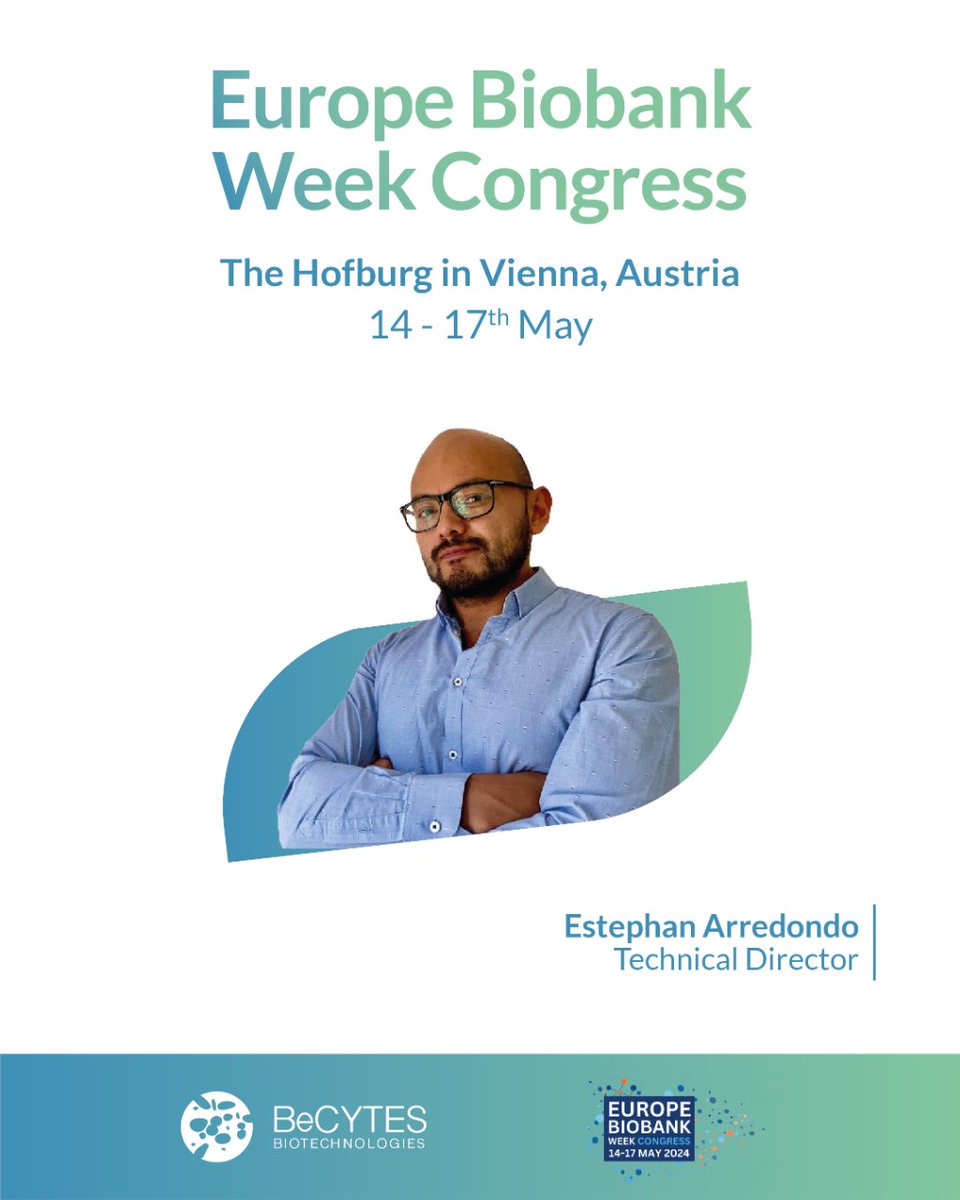 Upcoming events 👇🏽

📍 Europe Biobank Week Congress @BiobankWeek

🗓️ 14-17th May
🌍 The Hofburg in Vienna, Austria.
Estephan Arredondo will present a poster entitled 'Generation of a model for the obtention of fresh biospecimens for preclinical research purposes.'