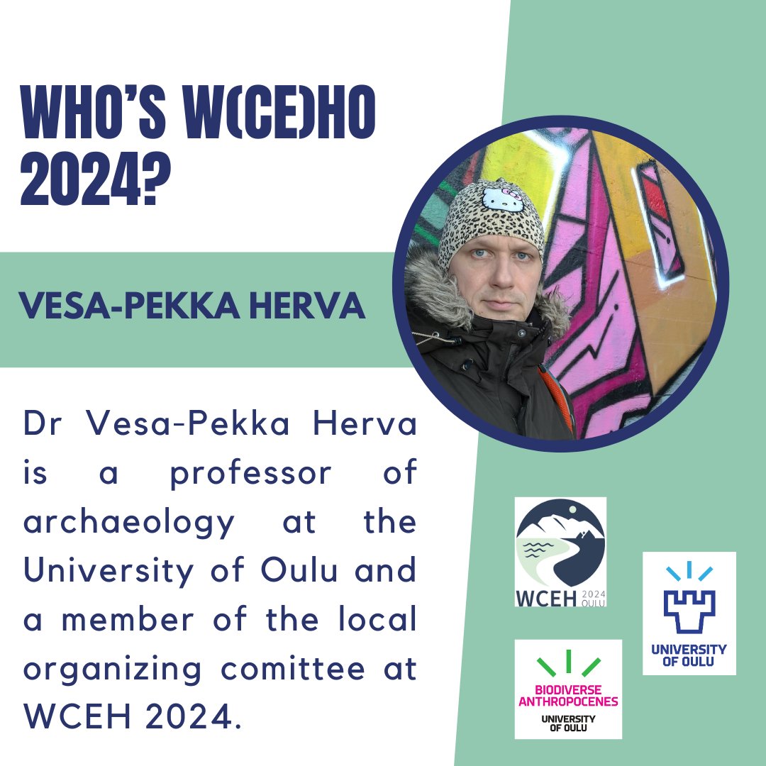 More faces behind the #wceh2024: Please, meet Dr. Vesa-Pekka Herva, Professor of Archaeology at the University of Oulu & member of the local organizing committee of the world congress! Dr. Herva has also promised to host some of our field trips during the congress week🧭🗺️