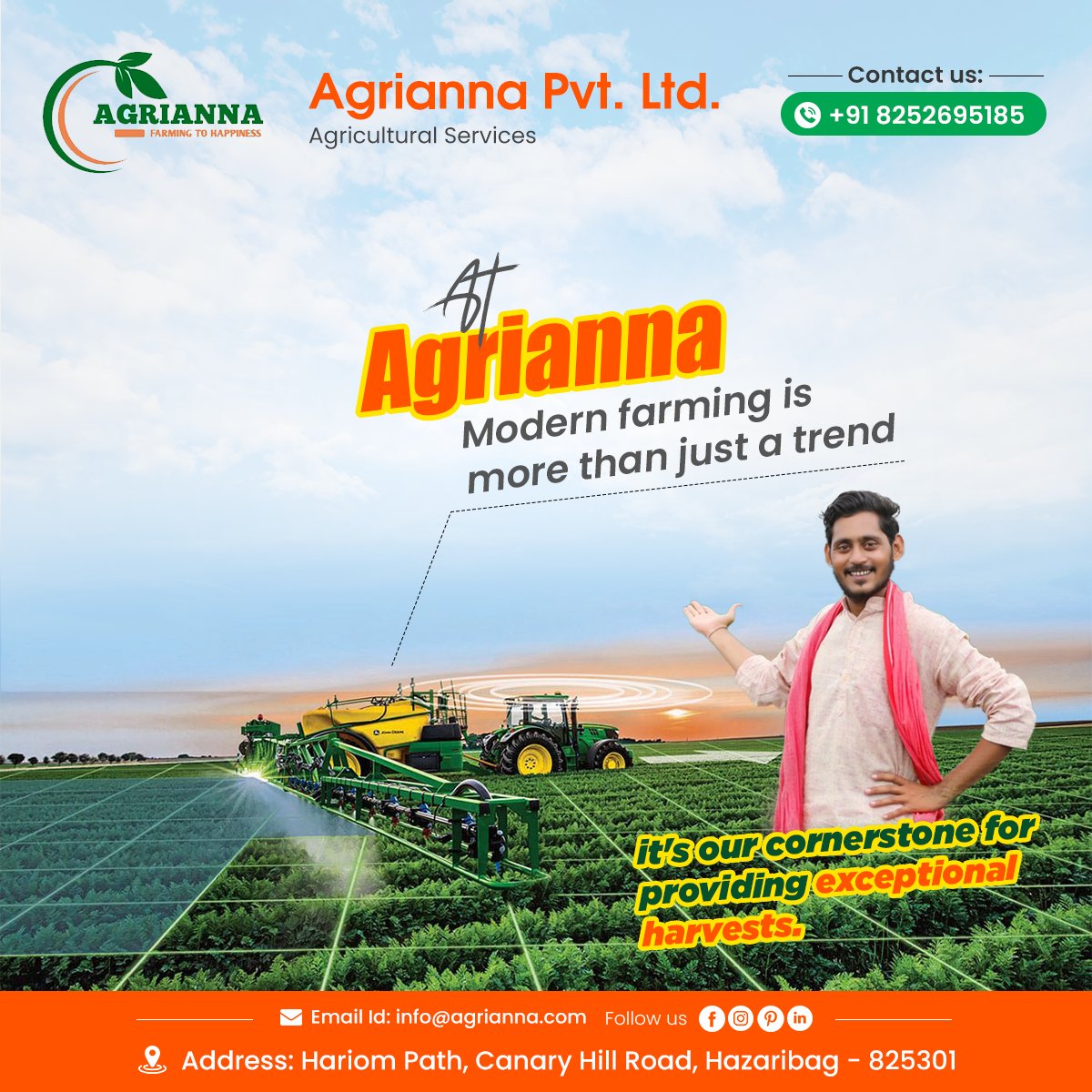 At Agrianna, modern farming is more than just a trend – it's our cornerstone for providing exceptional harvests..🌱🚜
Reach us -
Address-Hariom Path, Canary Hill Road, Hazaribag - 825301
#agrianna #cattlefeed #feed #agricultutre #agriproducts #productivity