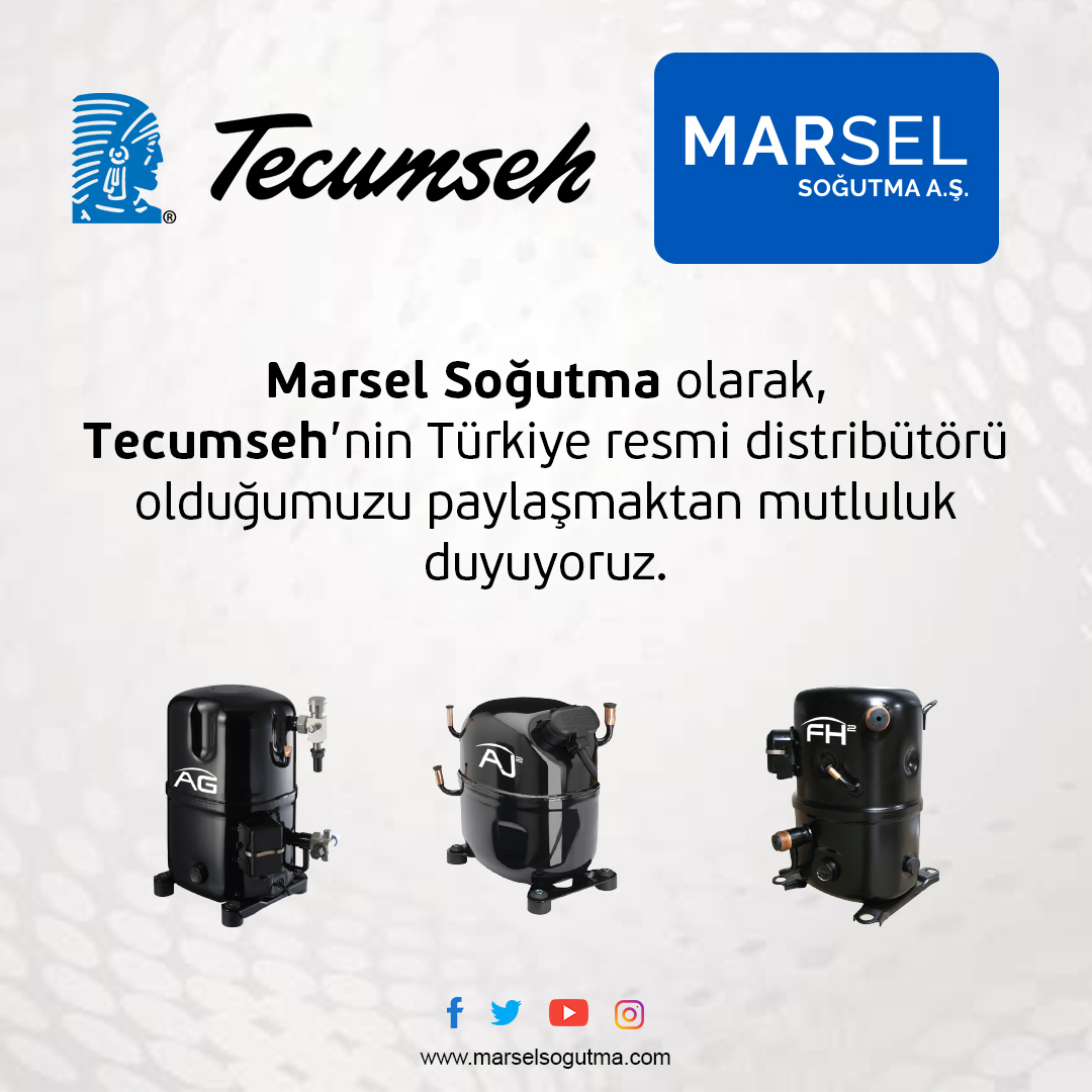 Marsel Soğutma olarak, Tecumseh’nin Türkiye resmi distribütörü olduğumuzu paylaşmaktan mutluluk duyuyoruz.
#Tecumseh #TecumsehEverywhere #refrigeration