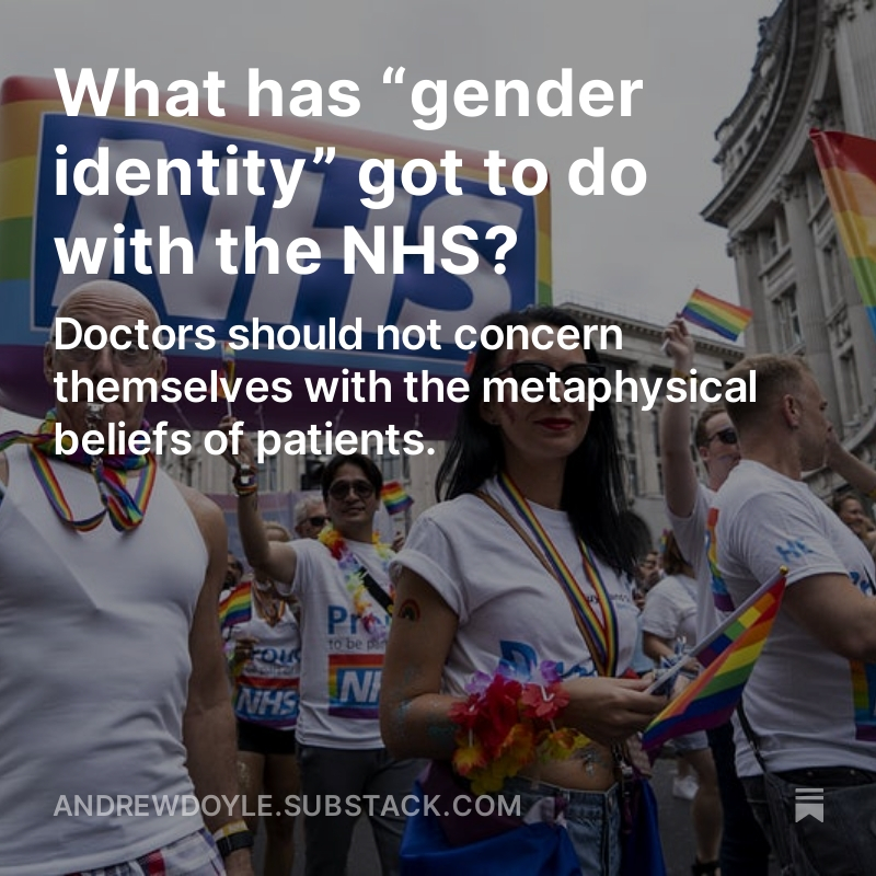 “What has ‘gender identity’ got to do with the NHS?” My latest post is now up. Link in bio. ⬆️ Please share, subscribe, and join the conversation in the comments...