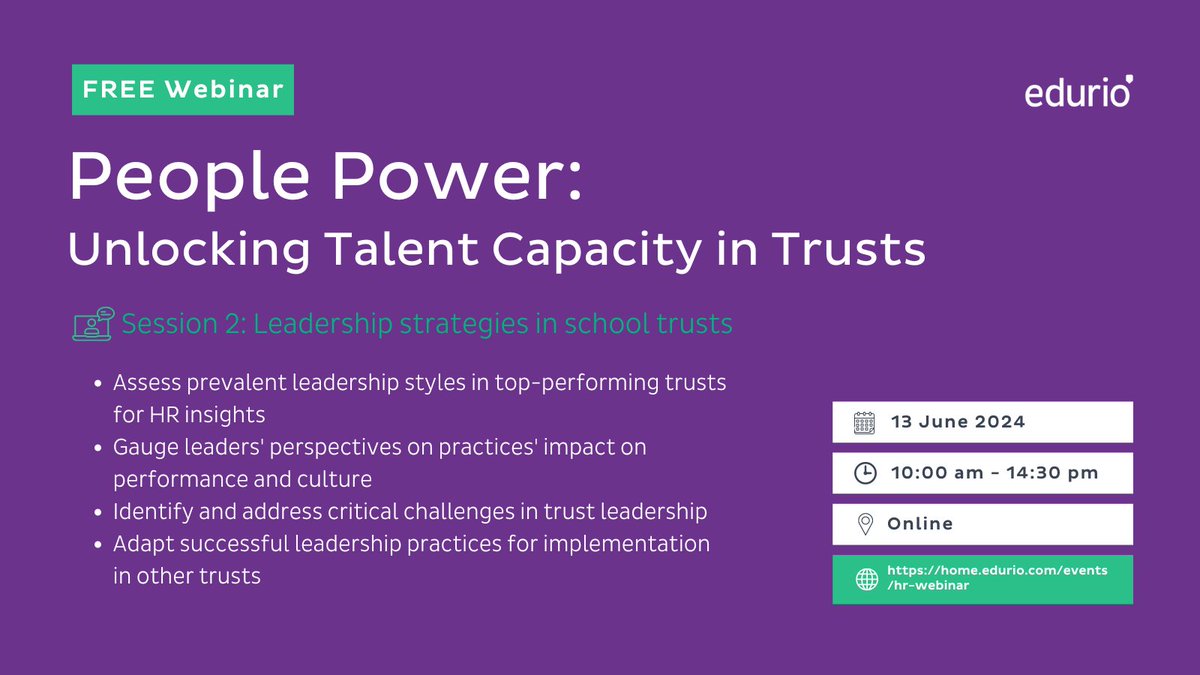 🏆Learn from a leadership legend: @johnmurphyed will share trust leadership secrets at the People Power webinar in Session 2.
👉 Sign up hubs.ly/Q02tMKs70

#AcademyTrusts #LeadershipDevelopment #EducationLeaders #HR