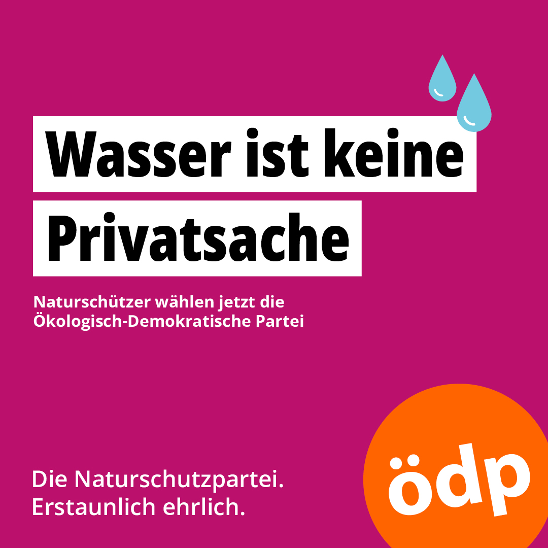 Wasser ist keine Privatsache. Im letzten Landesentwicklungsprogramm wollte die CSU Bayerns Trinkwasser verschleudern: dank ÖDP-Volksbegehrensplan 'Rettet das Trinkwasser' kam die CSU nochmal zur Vernunft. Daher am 9. Juni ÖDP wählen
#ÖDP #orangeaktiv #öodernie #erstaunlichehrlich