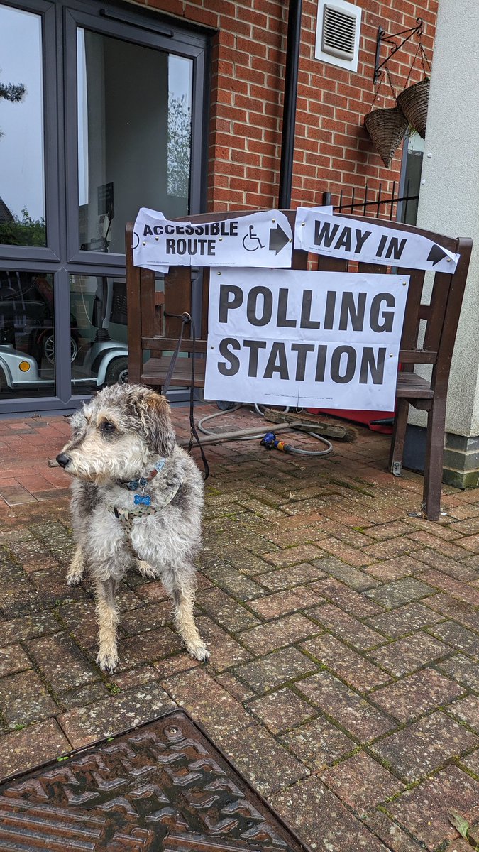 Lola has cast her vote. #VoteLabour #dogsatpollingstations