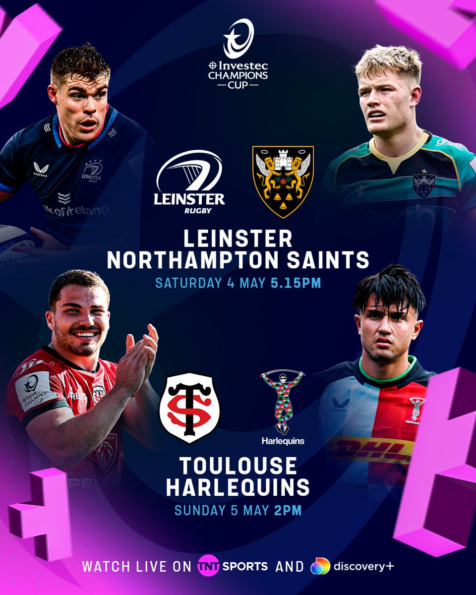 🤩 FOUR top fixtures heading your way this weekend! 📺 Watch the @ChampionsCup and @ChallengeCup_ on @tntsports and @discoveryplusUK