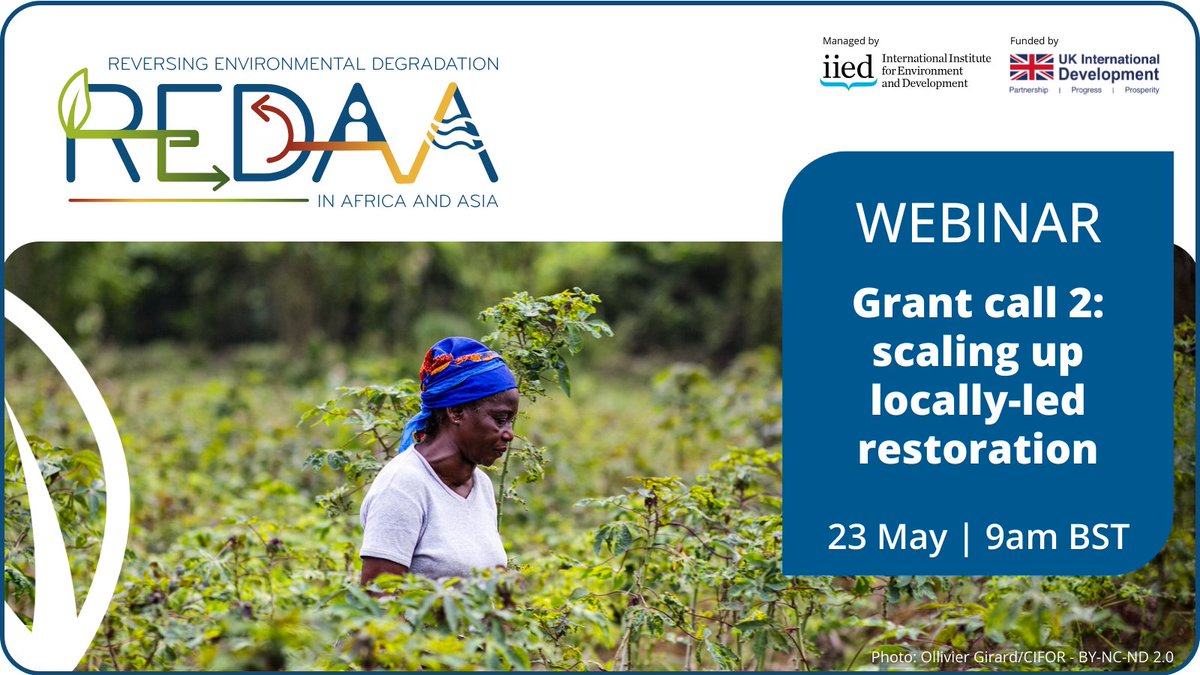 ⁉️ Are you considering applying to REDAA's latest grant call, aimed at scaling up locally-led #restoration? Don't miss this #webinar to learn more and ensure you are well-prepared to submit a successful application!

📆Thursday, 23 May | 9am BST
➡️Sign up: eventbrite.co.uk/e/redaa-grant-…