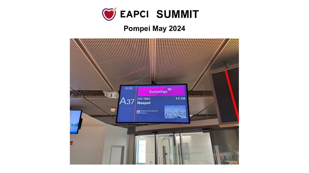 #EAPCI summit 2024 in Pompei Starting in Hamburg: 24°C 😎 Landing in Naples: 18°C ⛈️ 📚Be MORE informed 🛜Be MORE connected 💡BeMORE inspired 🫶Be #EAPCI