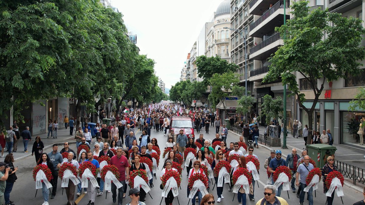 🔴Video from the Mayday strike rally in Thessaloniki, Greece 📽️youtu.be/q-bEKmWeR0s?si…