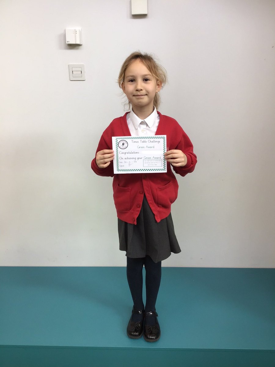 Congratulations to this learner for achieving her GREEN Times Table Challenge Award 👏🏻
This demonstrates recalling and using multiplication and division facts for 3, 4 and 8 times tables!
#WygateWay #REACH