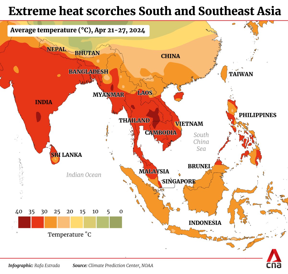 AT A GLANCE: A blistering heatwave continues to roil South and Southeast Asia. The brutal temperatures are also being blamed for the deaths of hundreds of thousands of fish in Vietnam cna.asia/3QlDyBh