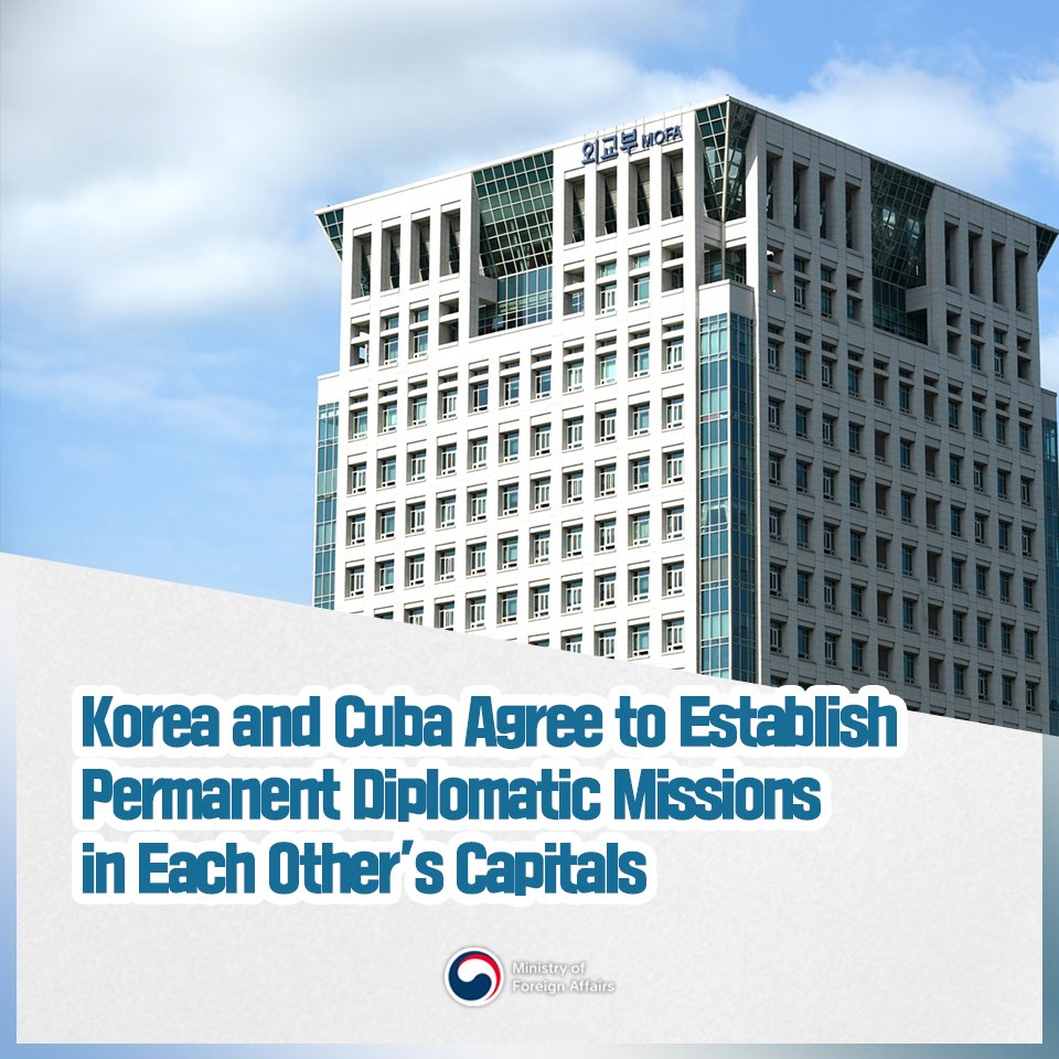 The Korean delegation headed by Mr. Song Si-Jin, Director-General for Planning and Management, visited Cuba from April 24 to 27 to discuss the establishment of permanent diplomatic missions.>vo.la/FXDBs