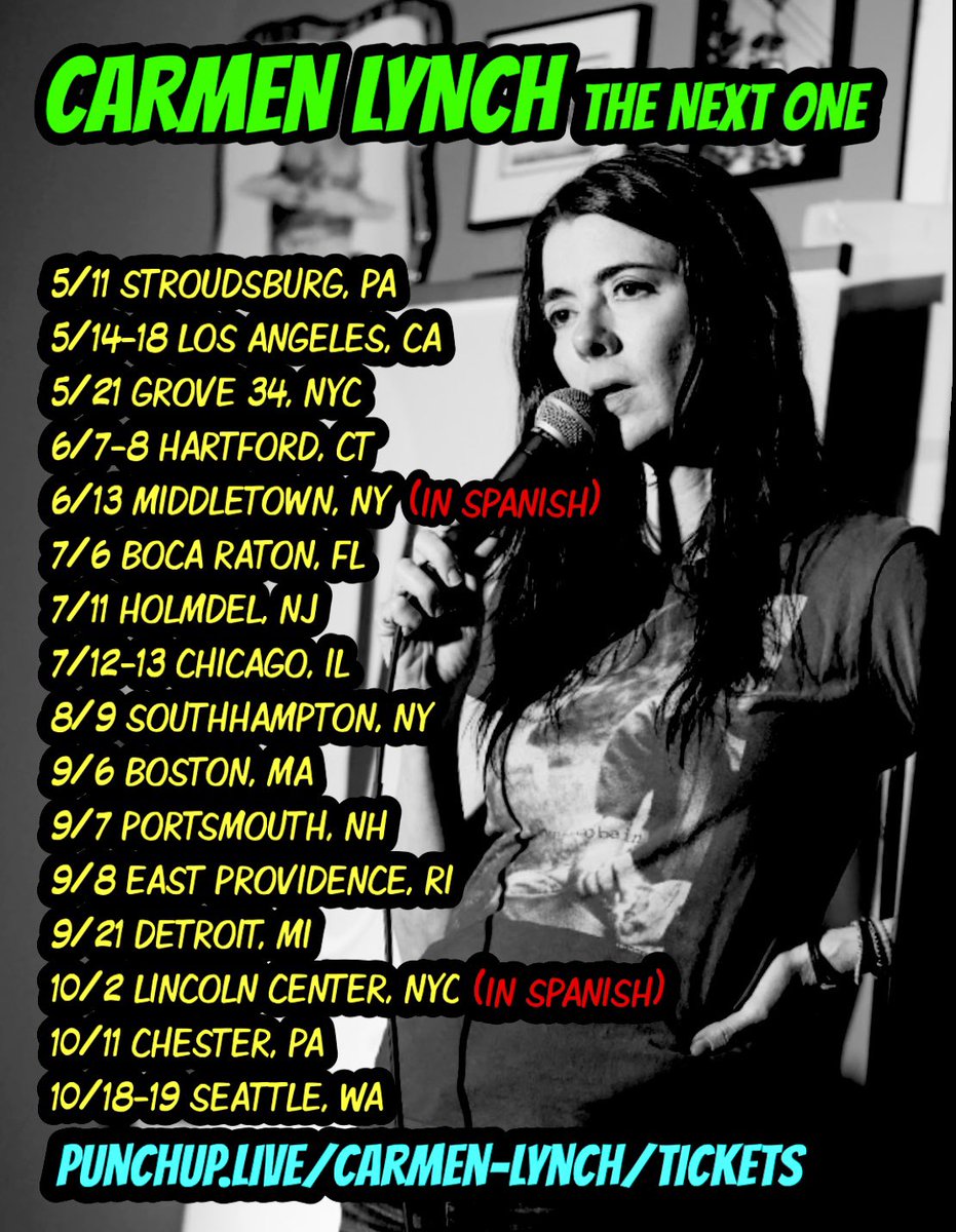 See you soon! Some shows don’t have links yet (but save the date!) punchup.live/carmen-lynch/t…