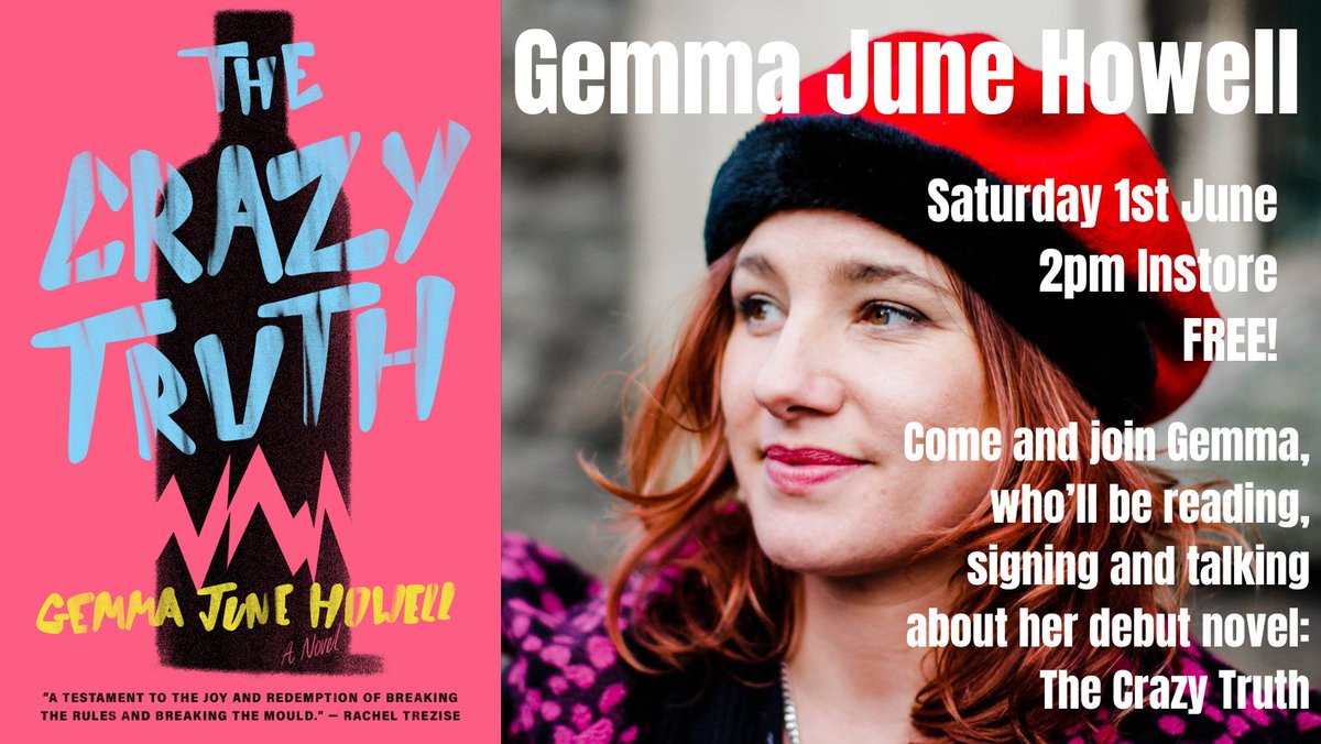 Delighted to be hosting our friend @gemhow for the Mumbles launch of The Crazy Truth. Sat 1st June. 2PM. shorturl.at/ctDEV