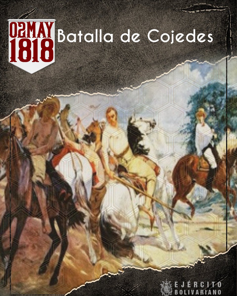 🗓️ Efeméride || Un día como hoy, pero en 1818, se llevó a cabo La Batalla de Cojedes, un combate de la guerra de independencia de Venezuela. Los realistas, comandados por Sebastián de la Calzada, vencieron al Ejército patriota de José Antonio Páez el cual se retiró al estado…