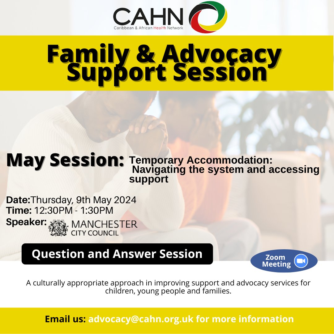 Join our online event on 'Temporary Accommodation: Navigating the system and accessing further support' with speaker Victoria Kell Service Manager – Homeless Prevention. Date: 9th May 2024, Time: 12:30pm - 1:30pm. Register via: portal.cahn.org.uk/familyandadvoc… #CAHNAdvocacy
