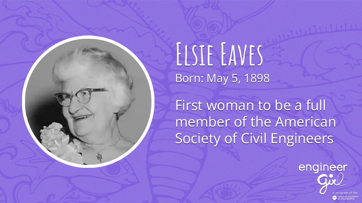 Happy Birthday to trailblazer Elsie Eaves! Born #OTD in 1898, Eaves was a pioneer in civil #engineering and the first woman to be a full member of the American Society of Civil Engineers (@ASCETweets). Learn more: engineergirl.org/125315/Elsie-E…
#WomenInSTEM