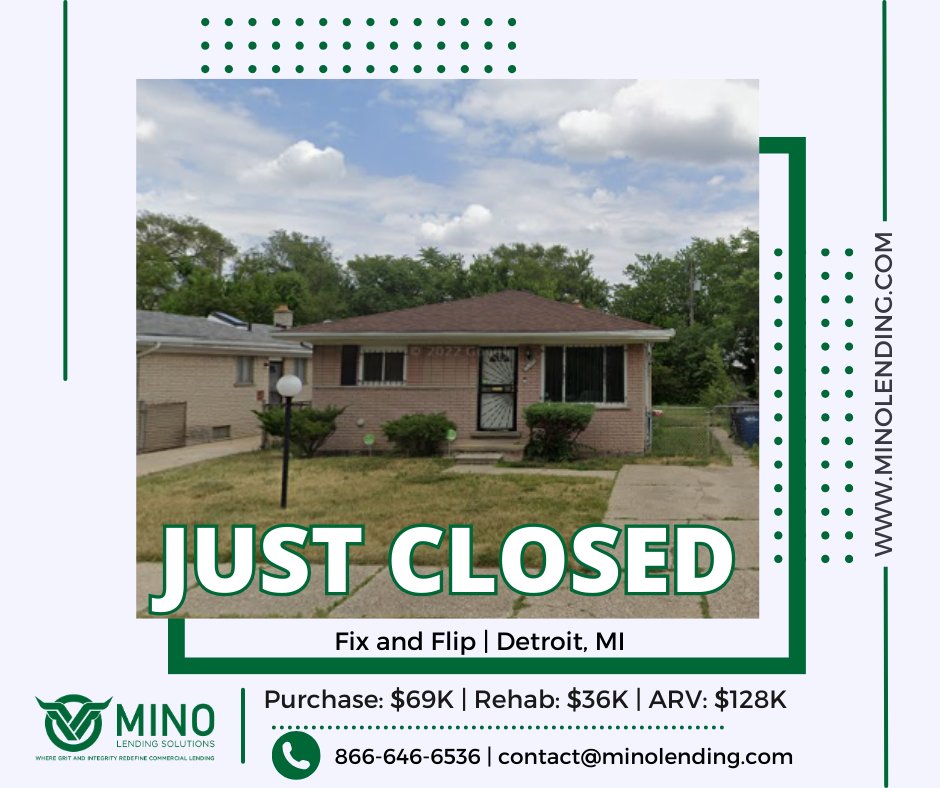 🎉🏡 Congratulations to our client on closing their new investment property in Detroit! A fantastic addition to their portfolio. #InvestmentProperty #RealEstateInvesting #FixAndFlip #DSCR #Detroit #RealEstate #Purchase #Brrrr #Minolending 🌟🔑
