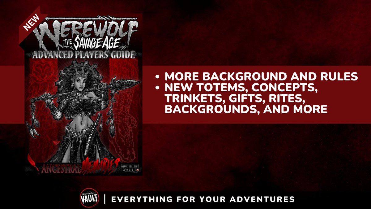 Ancestral Memories: The Advanced Players' Guide to the Savage Age Vol 2 is available now. Get it here: tinyurl.com/4sew2n8z #TTRPGs #WorldofDarkness