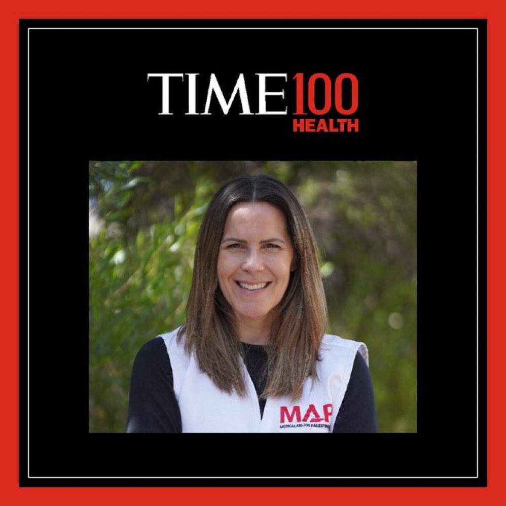 Proud to be one of @TIME magazine’s 100 most influential people in global health. This is a reflection of the work of our amazing @MedicalAidPal volunteer medics, partners, supporters and staff - especially our dear #Gaza colleagues. #TIME100HEALTH time.com/6971542/melani…