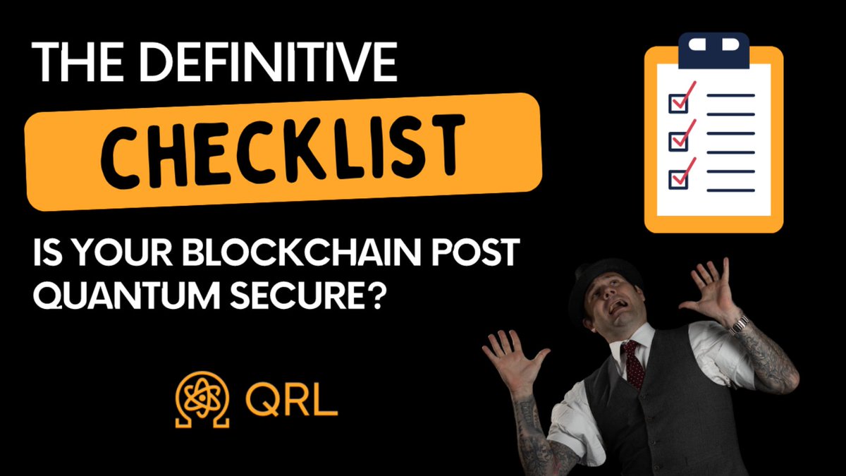 Post-Quantum Security- The Definitive Checklist In our latest video, we cover the essential components a blockchain project needs in order to be considered post-quantum secure. Post-Quantum Security Checklist: 🔲Is the blockchain post-quantum secure since genesis? 🔲Does the