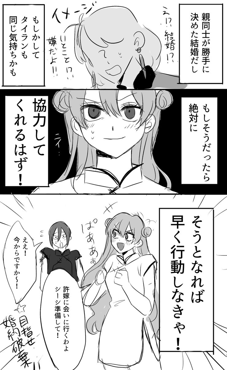 創作のチャイナカップルの最初らへんのあらすじ。目指せ婚約破棄! 