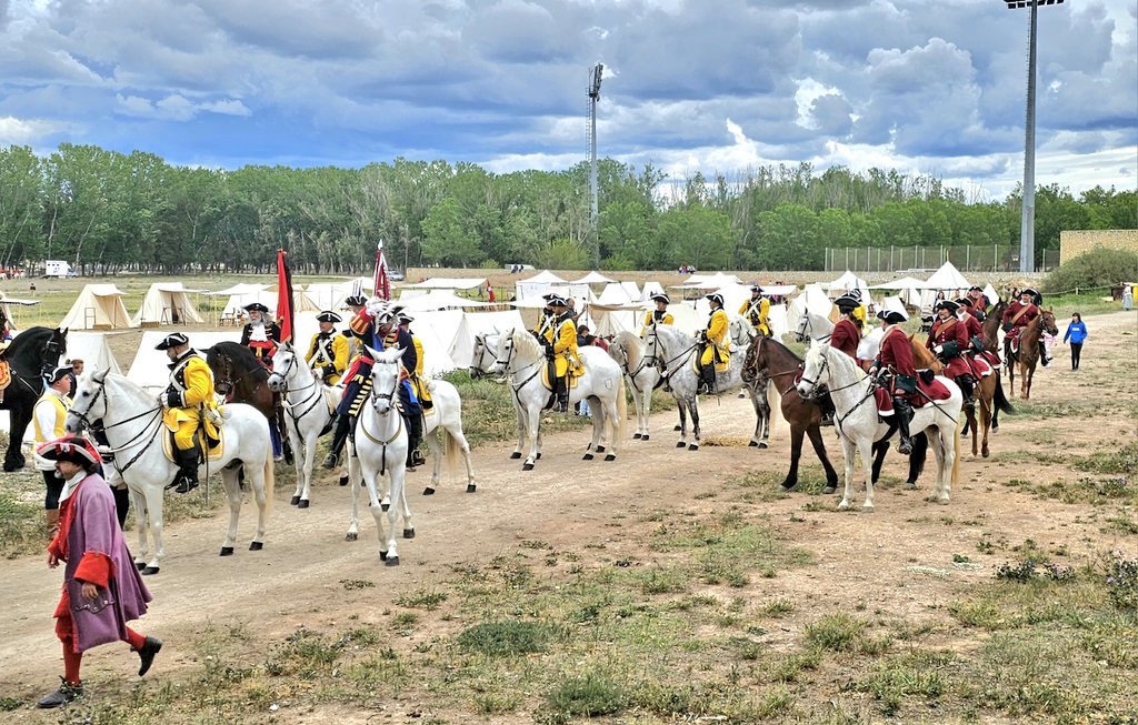 La cavalleria borbònica i austriacista al campament d'Almansa #photographercarlesqf #almansa #batalladealmansa #CastillaLaMancha @PassejantM @caminsnatura @AlmansaCiudad #recreacióhistòrica @ReenactmentH #cavalleria #caballeria #cavalry @MiqueletsCAT