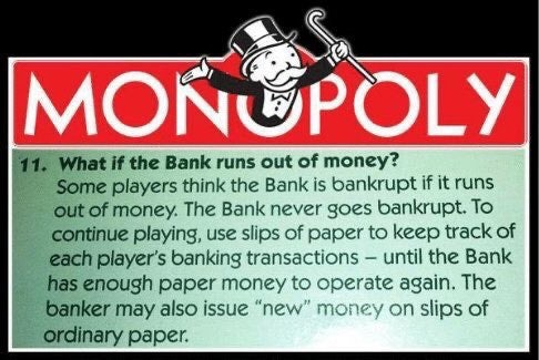 Monopoly money rule:
