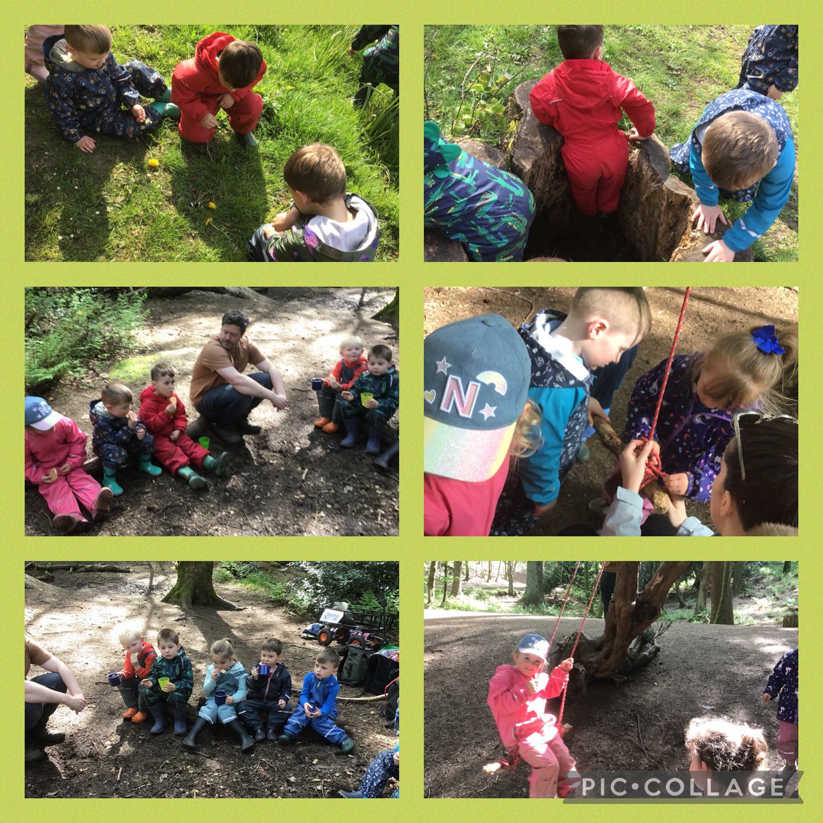 What another fantastic day exploring Callendar woods and making new friends with @hub_woodlands.We went on a nature walk,climbed hills and we loved helping to build a tree swing!Lunch in the sun with our new friends was awesome! @airthprimary