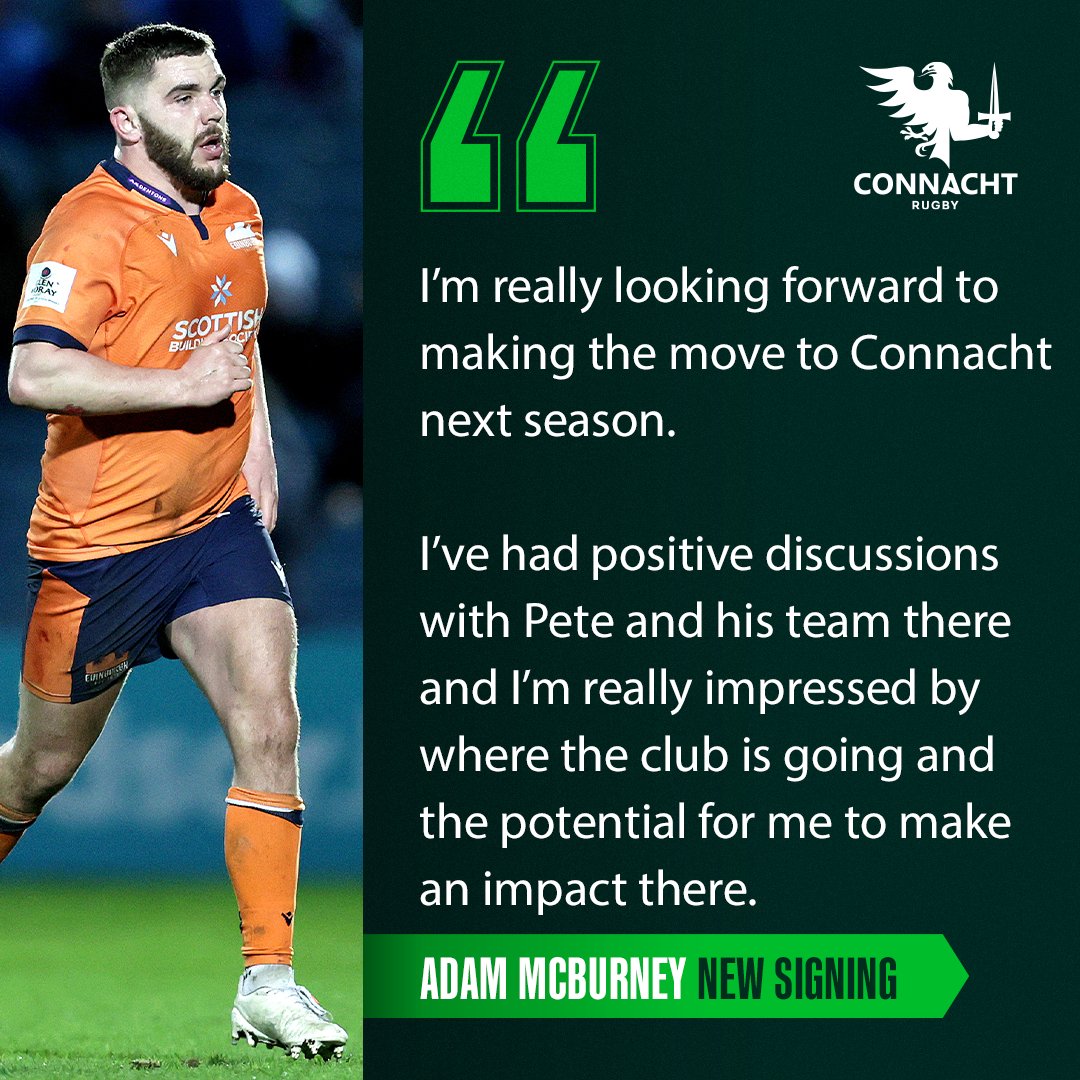 Coming to Dexcom Stadium next season 🟢🦅 Read more: connachtrugby.ie/news/adam-mcbu… #ConnachtRugby