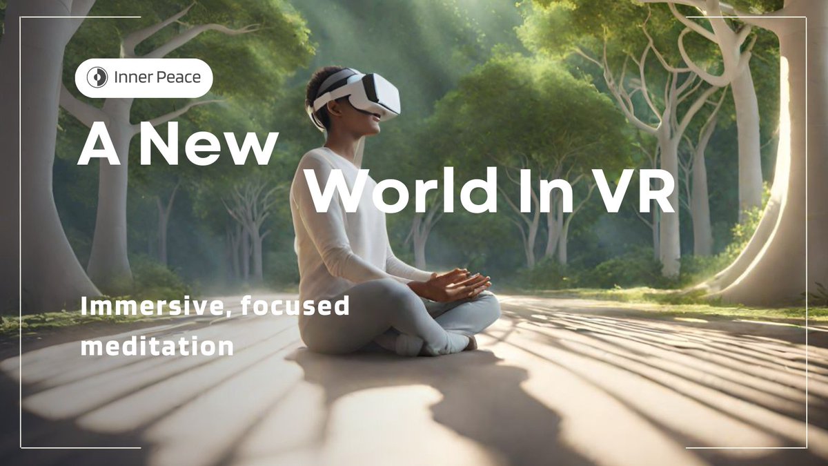 Benefits of #VRMeditation  with InnerPeace

Escape the everyday chaos with InnerPeace VR! Explore serene landscapes and find inner peace in the comfort of your home. @Inner_peace_vr offers immersive environments to practice a distraction-free #meditation.

#wellness  #MetaQuest