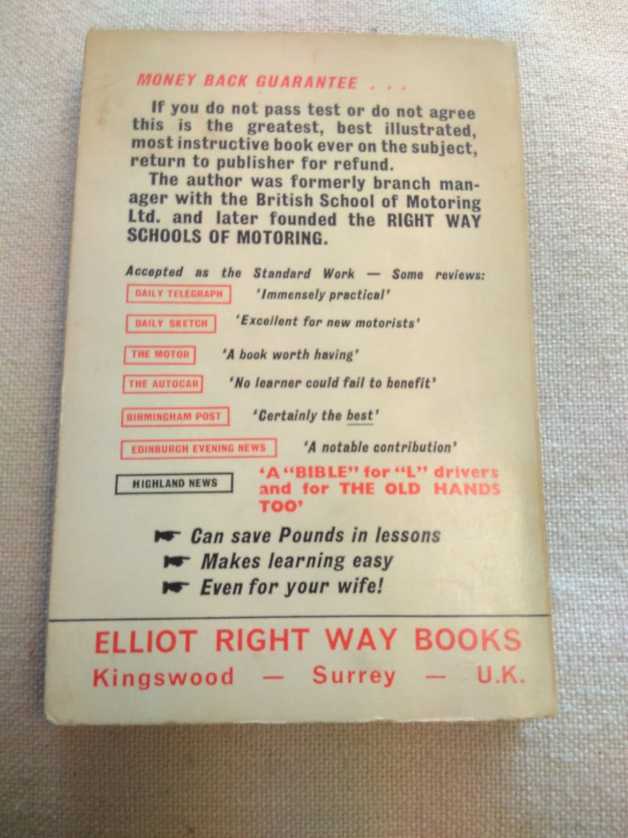 Oh dear. This driving instructor from the ‘50s 🙄 ‘Even for your wife!’ There’s nothing like an old book to hold a mirror up to society. #secondhand #socialhistory #patriarchy #books