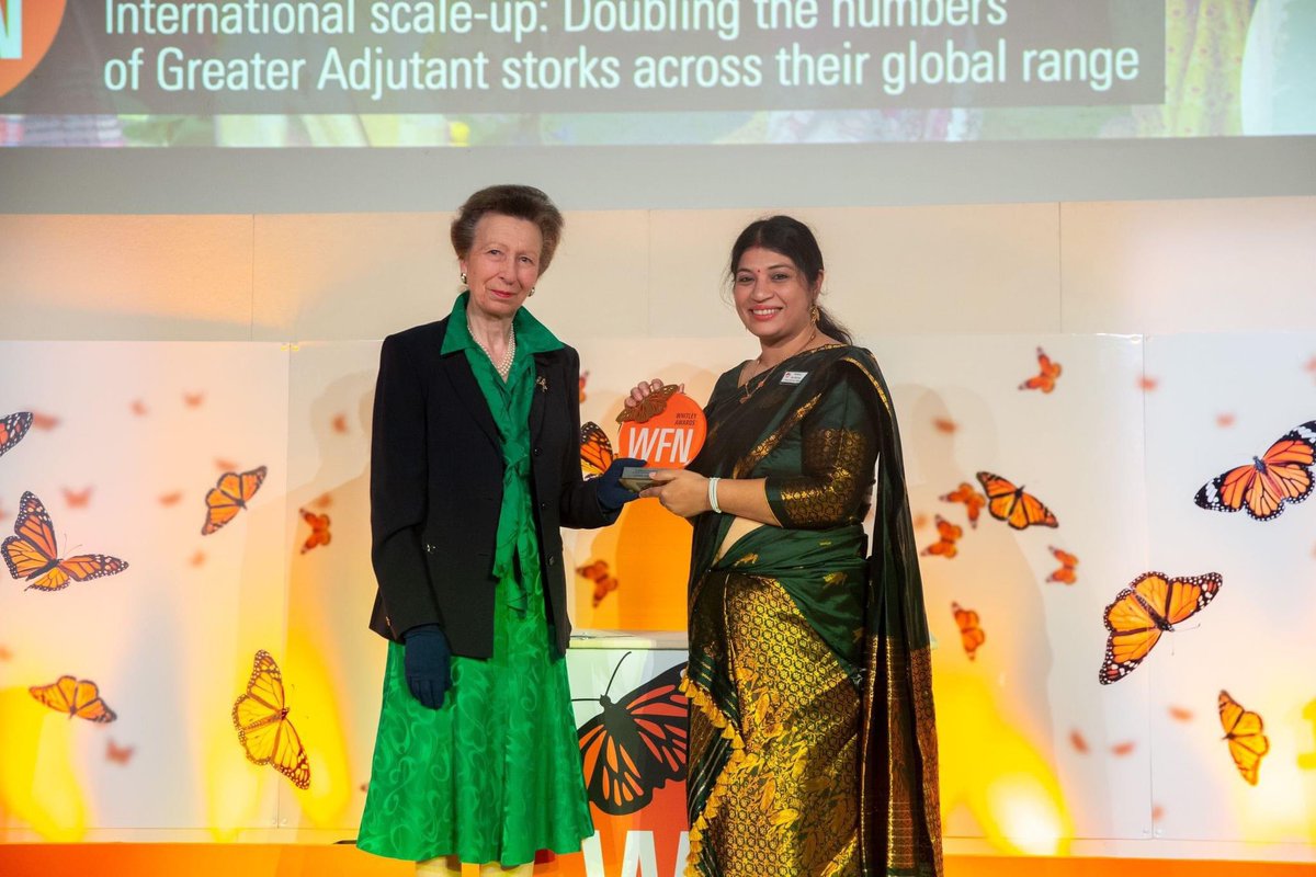 It's a moment of pride for us. Purnima Devi Burman (@StorkSister) received the Whitley Gold Award in London today. This award is known worldwide as Green Award Gold. Congratulations Purnima Devi Barman