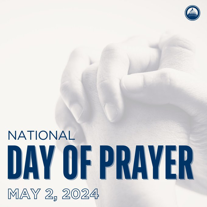 Today is the National Day of Prayer. 

1 Thessalonians 5:17 Pray without ceasing.