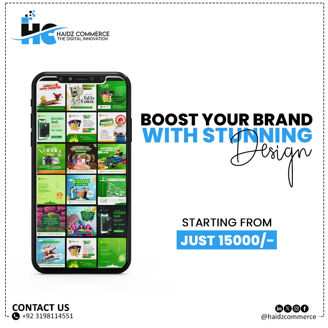 Ready to make heads turn?
Stand out in the crowded market with our exceptional designs tailored to your brand's essence. Let's captivate your audience and drive your success forward!
wa.me/+923105462806
haidzcommerce@gmail.com
#haidzcommerce #DesignExcellence #visualappeal
