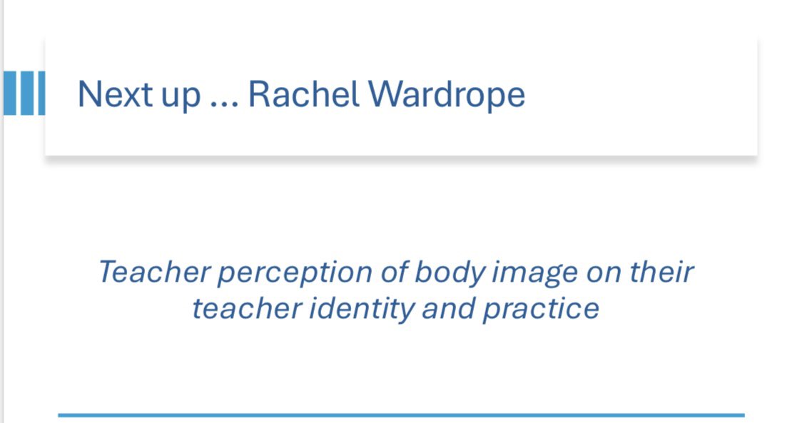 🌟 Next on the panel, @MisswardropePe will delve into teachers' perceptions of body image and its impact on their identity and practice. A brilliant and relevant topic in PE. Don't miss this insightful discussion! 🏫 #Year4Conference